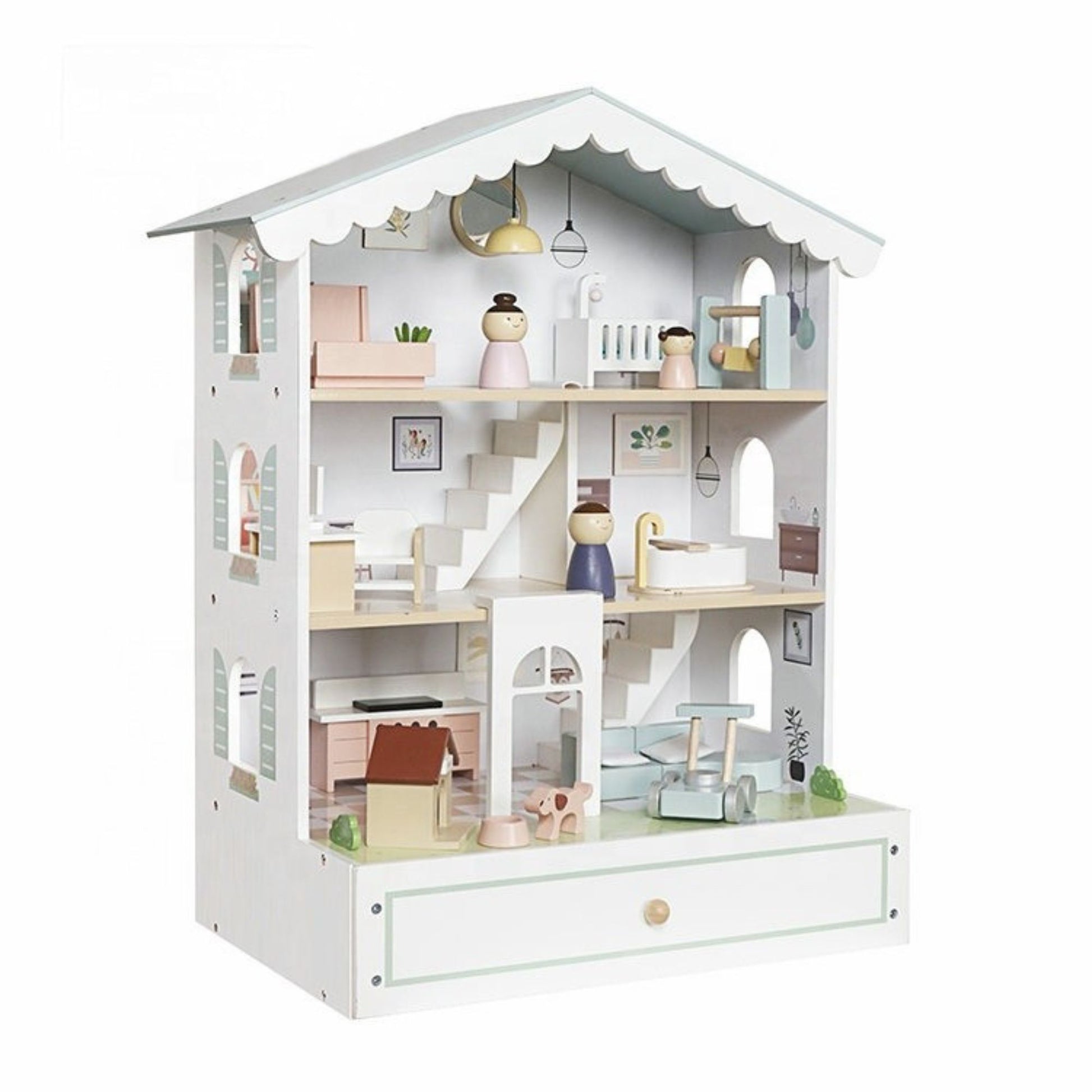 Casita de Madera para Contar Historias con Accesorios