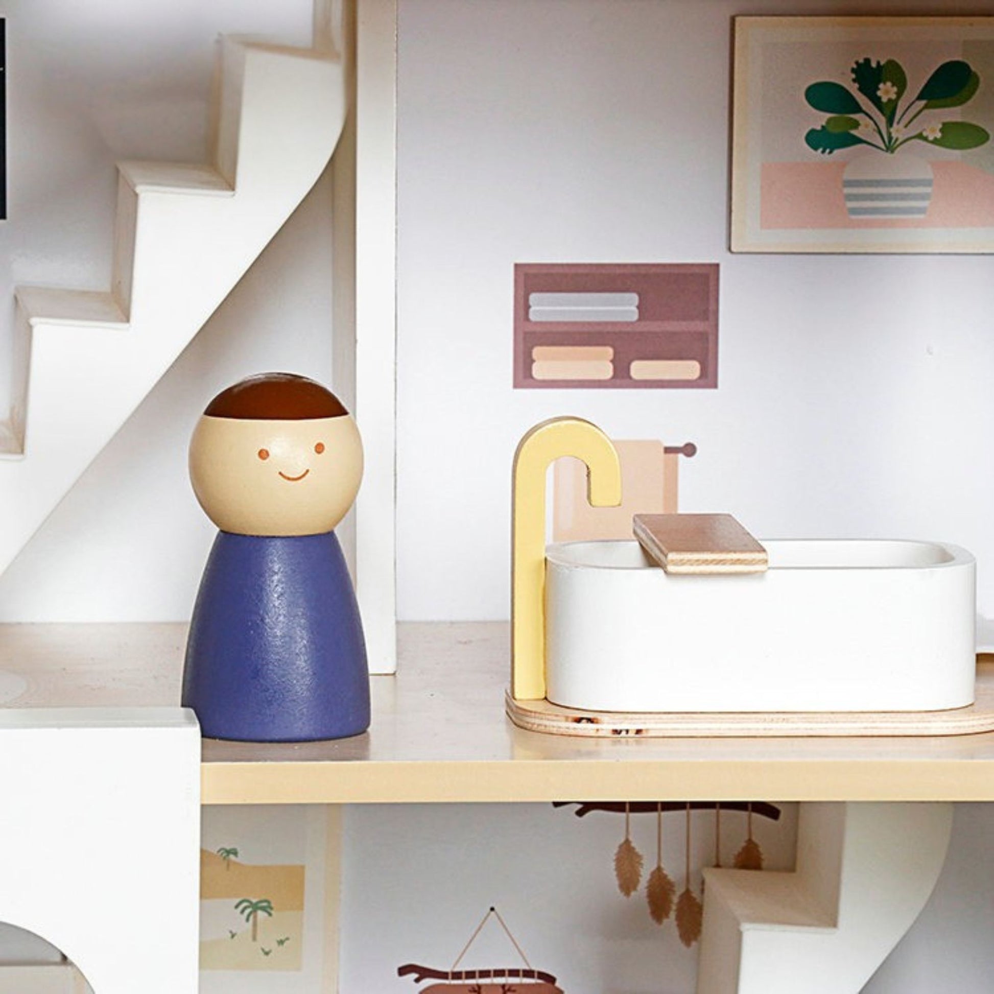 Casita de Madera para Contar Historias con Accesorios