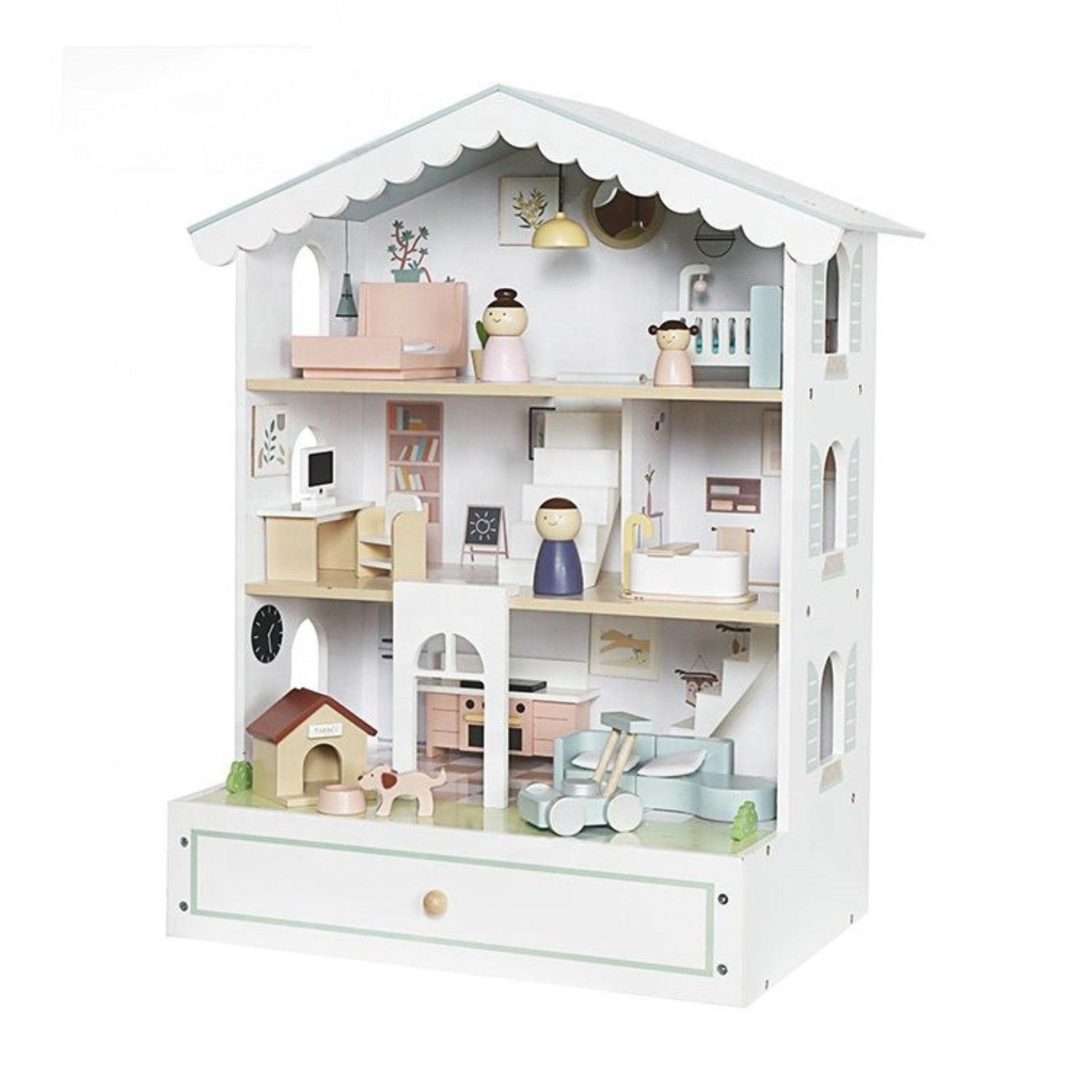 Casita de Madera para Contar Historias con Accesorios