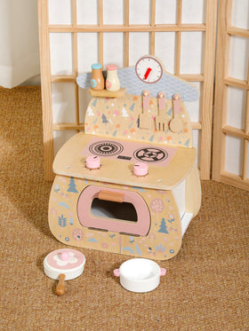 Cocina de Madera Infantil con Reloj y Accesorios