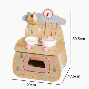 Cocina de Madera Infantil con Reloj y Accesorios