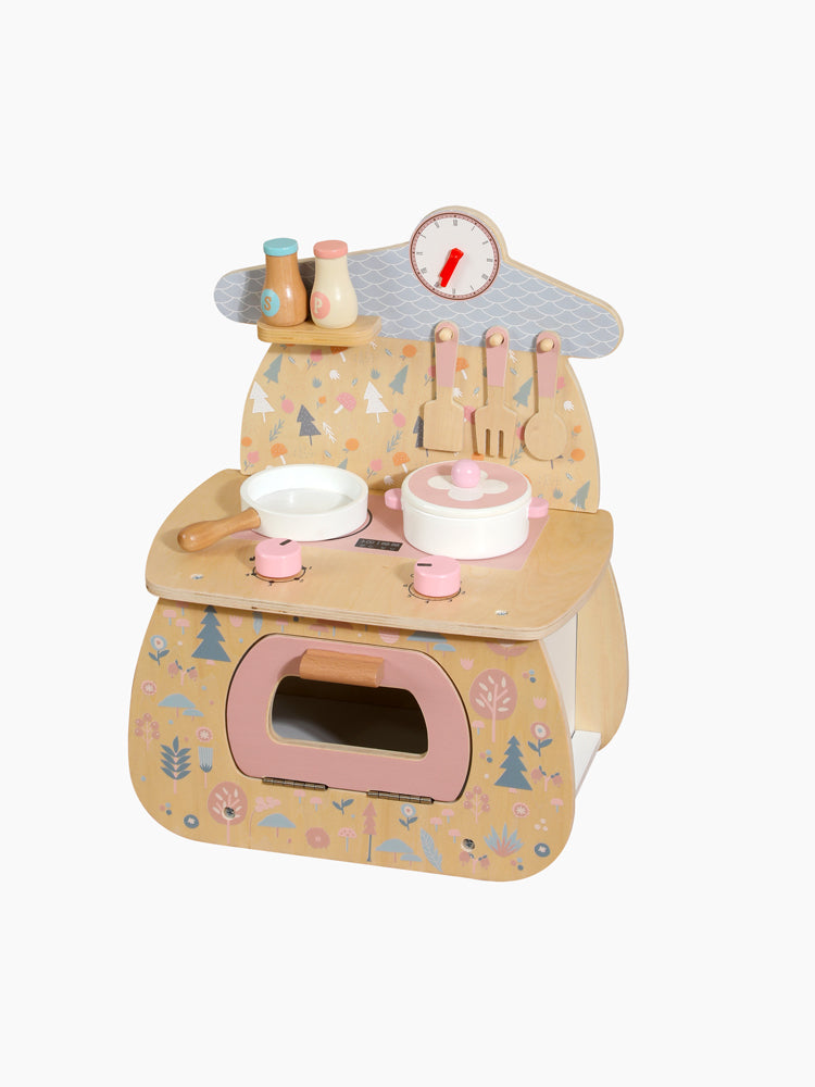Cocina de Madera Infantil con Reloj y Accesorios
