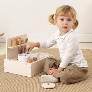 Cocinita Portátil de Juguete de Madera – Set Completo