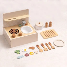 Cocinita Portátil de Juguete de Madera – Set Completo