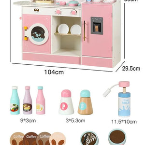 Cocina de Madera Rosada con Accesorios