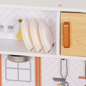 Cocina con Luces, Sonidos, Accesorios de Acero Inoxidable y Dispensador de Agua