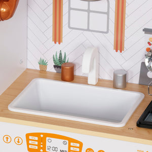 Cocina con Luces, Sonidos, Accesorios de Acero Inoxidable y Dispensador de Agua