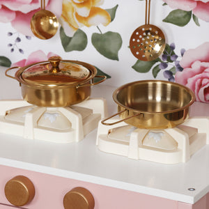 Cocina Rosa Floral con Luces, Sonidos, Fregadero con Agua Real y Accesorios