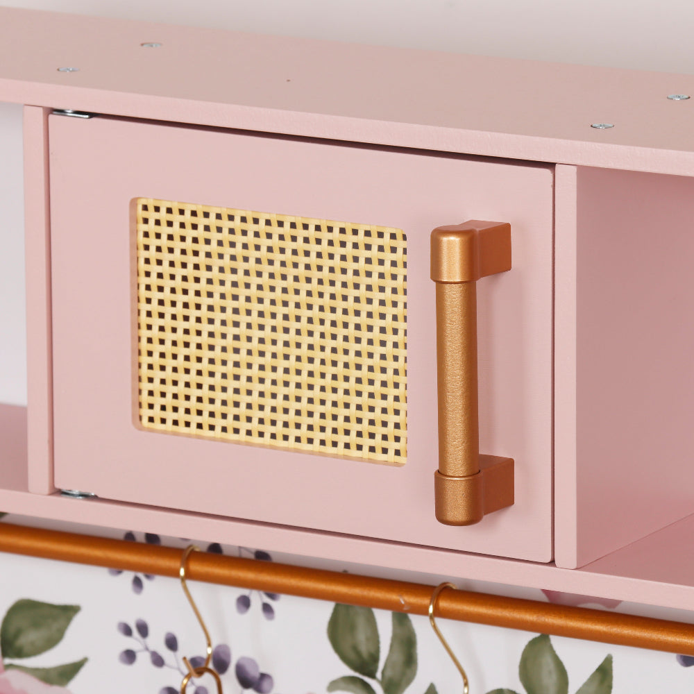 Cocina Rosa Floral con Luces, Sonidos, Fregadero con Agua Real y Accesorios