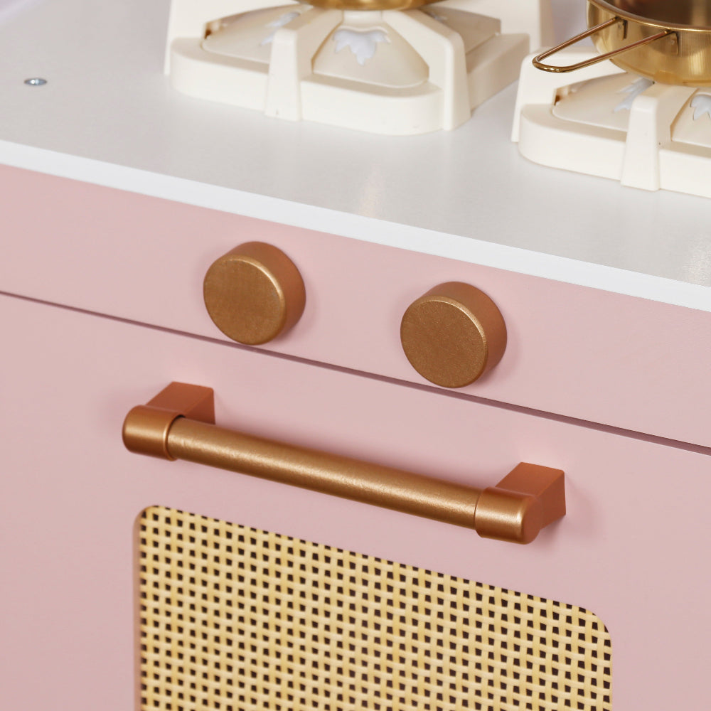 Cocina Rosa Floral con Luces, Sonidos, Fregadero con Agua Real y Accesorios