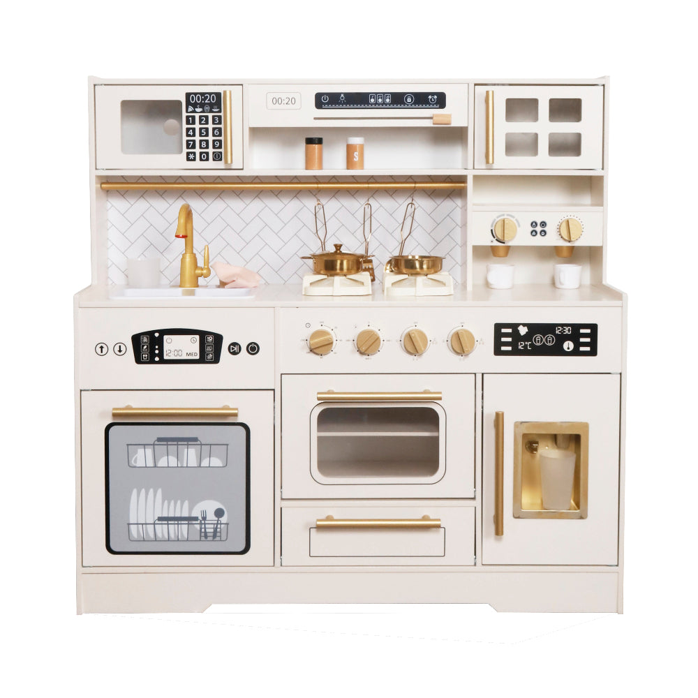 Cocina Premium Con Luces, Sonidos, Fregadero con Agua Real, Dispensador de Hielo y Accesorios