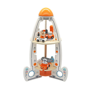 Cohete Espacial de Madera con Accesorios
