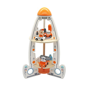Cohete Espacial de Madera con Accesorios