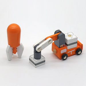 Cohete Espacial de Madera con Accesorios