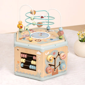 Cubo de Actividades Multifuncional de Madera 7 en 1