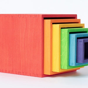 Cubos Apilables Arcoíris de Madera Montessori