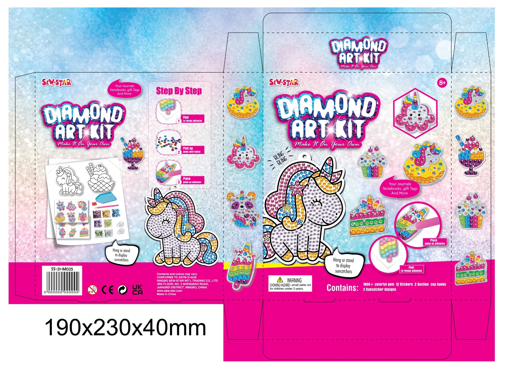 Diamond Art Kit Shiny Easel Unicornio