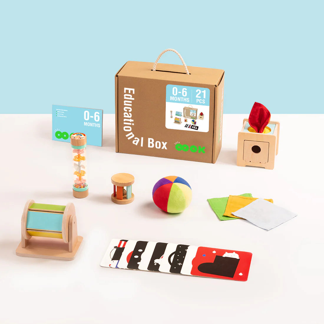 Educational Box 0-6 Meses – 21 Piezas