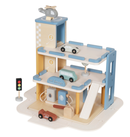 Estacionamiento de Madera con Rampa y Accesorios