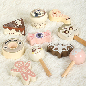 Estante de Calabaza con Dulces de Madera