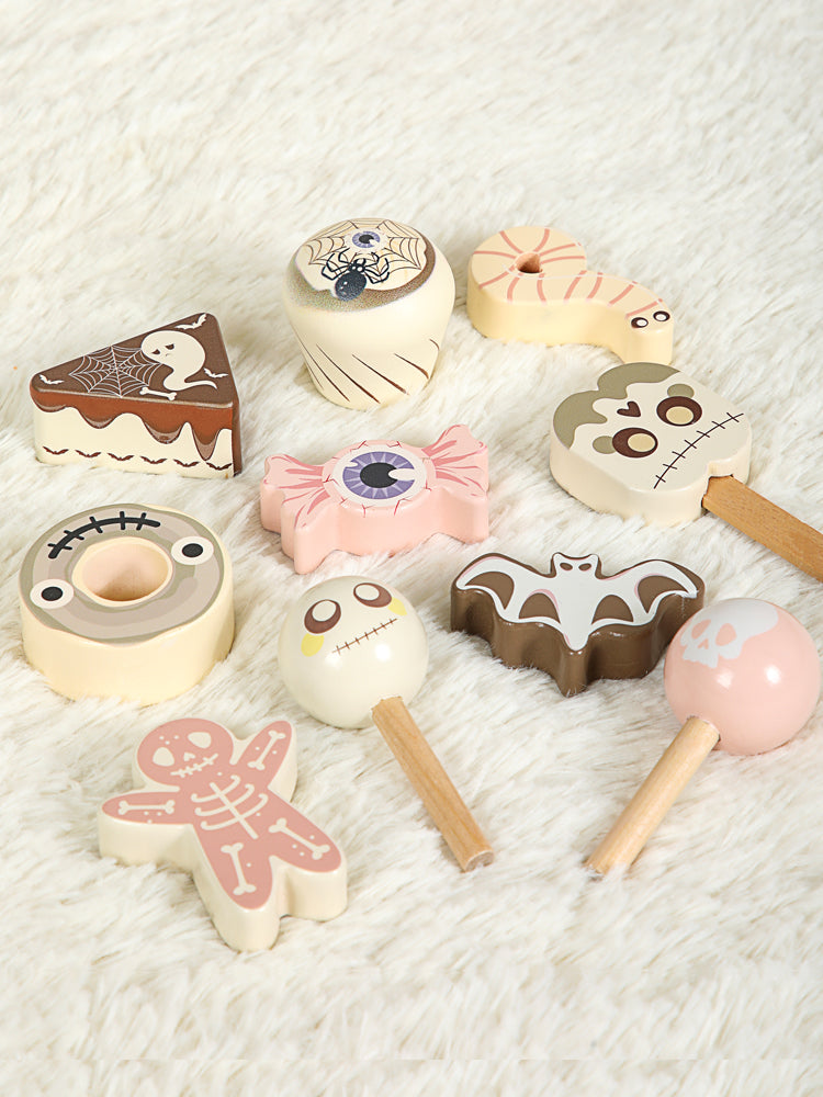 Estante de Calabaza con Dulces de Madera