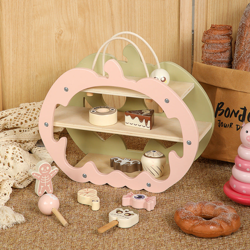 Estante de Calabaza con Dulces de Madera