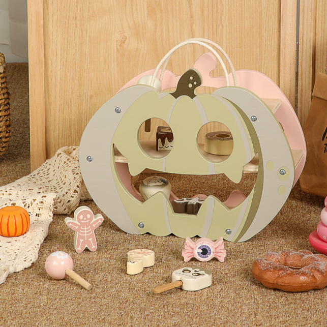 Estante de Calabaza con Dulces de Madera