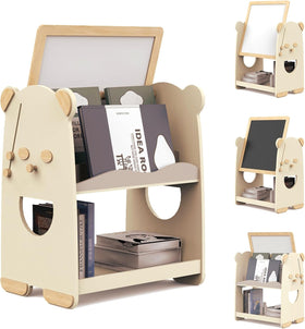 Estante Infantil de Madera 3 Niveles 4 en 1 con Pizarra