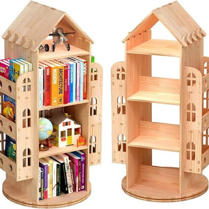 Estantería Giratoria de Madera Sólida