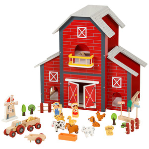 Granja de Madera con Animales y Accesorios