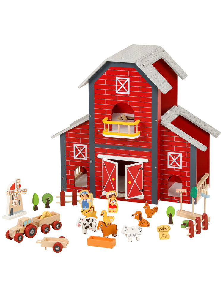 Granja de Madera con Animales y Accesorios