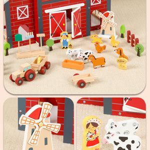 Granja de Madera con Animales y Accesorios