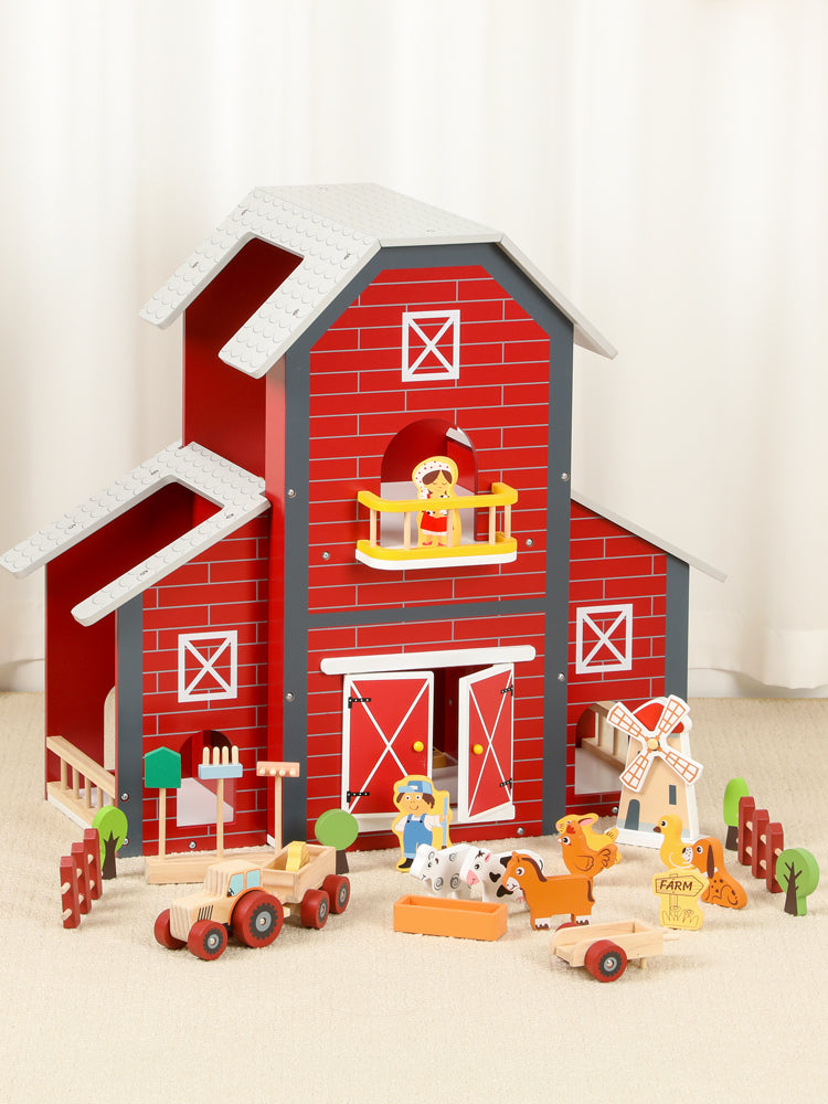 Granja de Madera con Animales y Accesorios