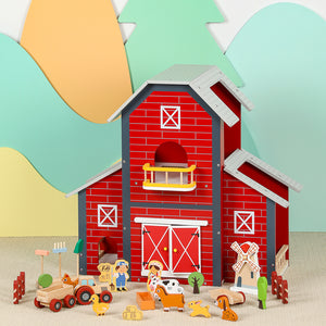 Granja de Madera con Animales y Accesorios