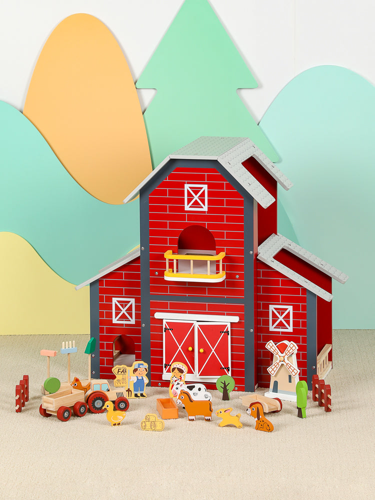 Granja de Madera con Animales y Accesorios