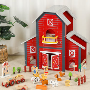Granja de Madera con Animales y Accesorios