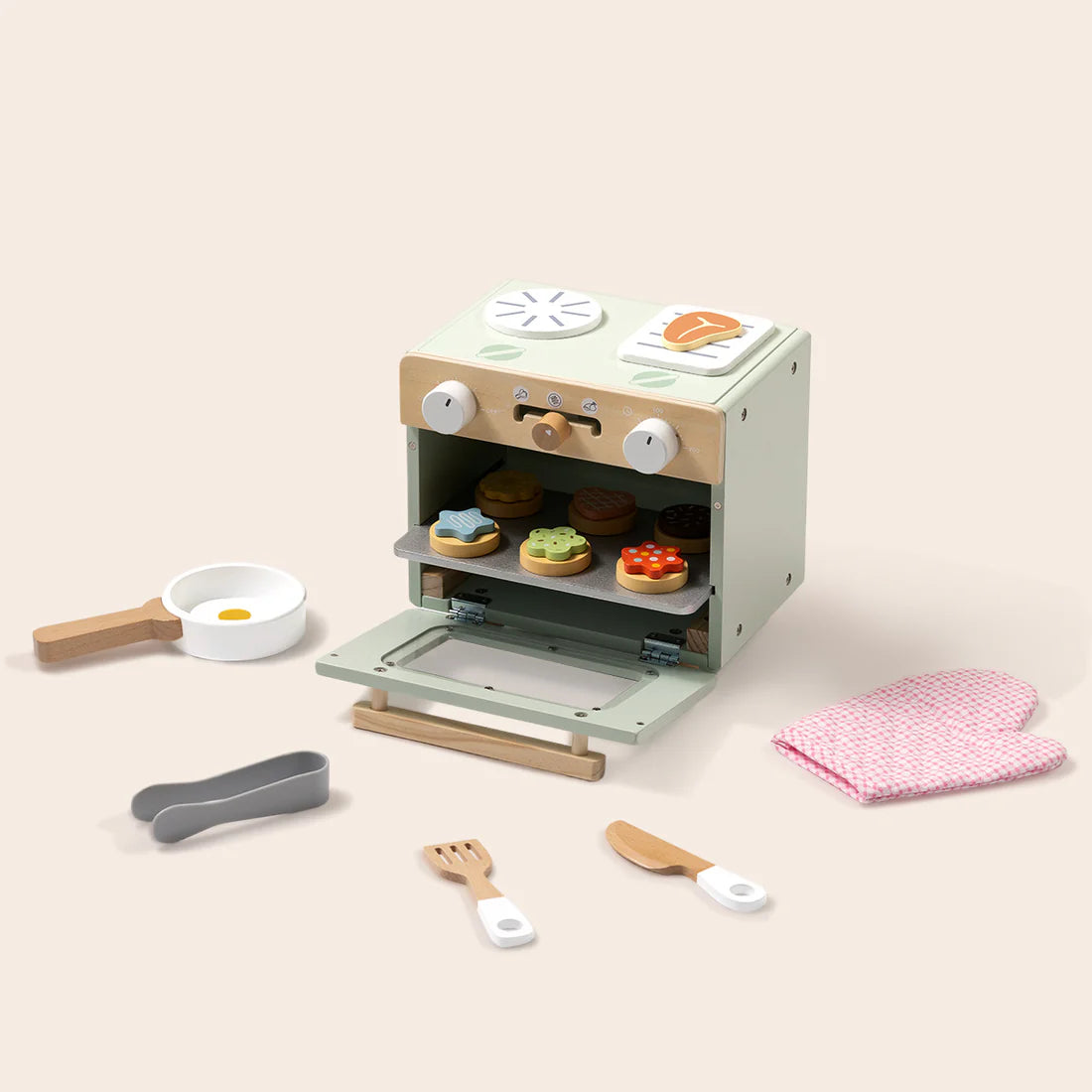 Horno de madera con accesorios – Set de cocina infantil