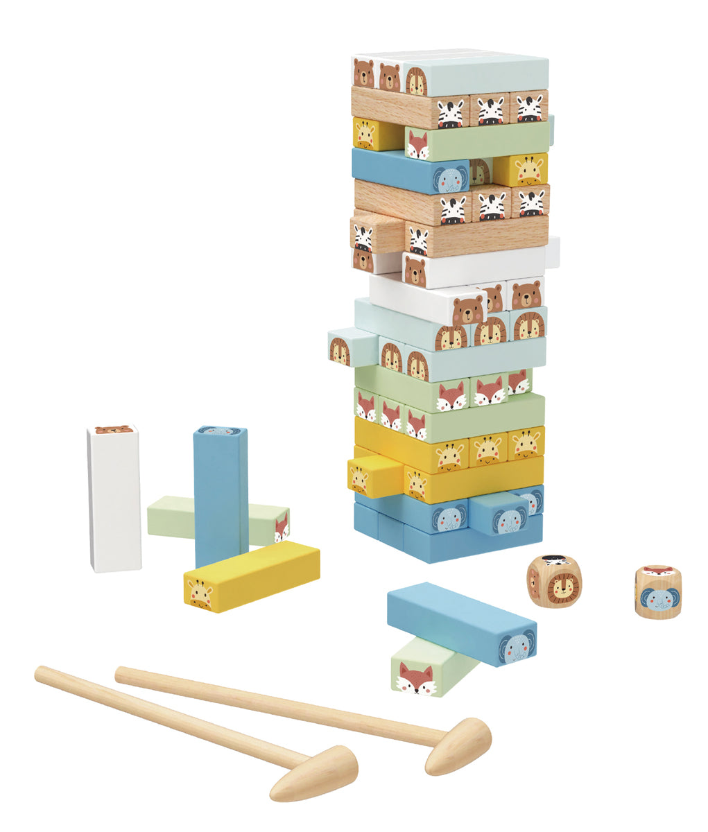Juego Apilable de Madera (Jenga) - Animales