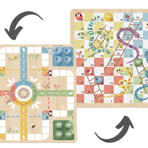 Juego de Mesa 2 en 1: Ludo y Serpientes y Escaleras