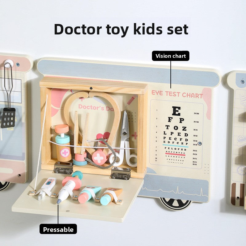 Juego de Pared Tren Interactivo de Madera – Estaciones de Juego Educativas