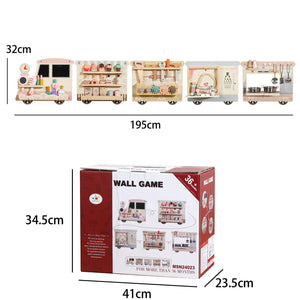 Juego de Pared Tren Interactivo de Madera – Estaciones de Juego Educativas