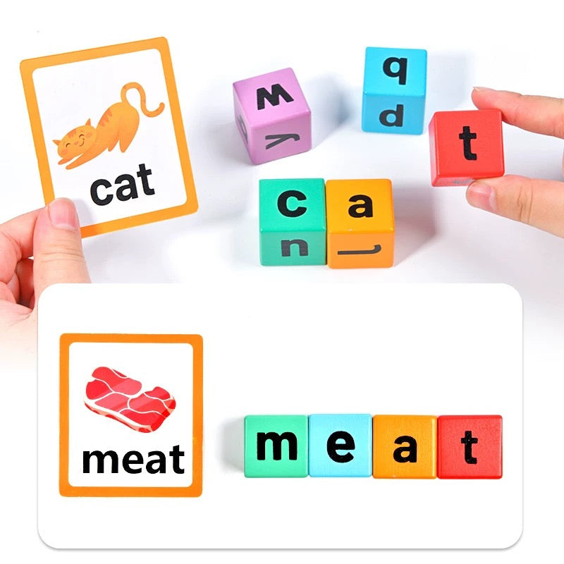 Juego Educativo Montessori de Madera con Bandeja de Arena, Letras y Tarjetas