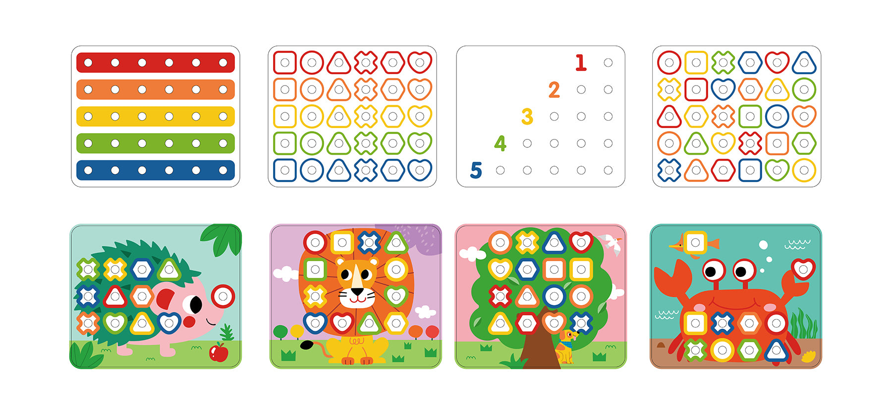 Juego de Enhebrado y Ensamble Arcoíris