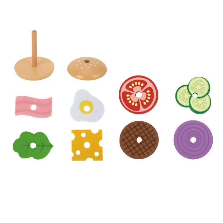 Juego de Hamburguesa Apilable con Tarjetas