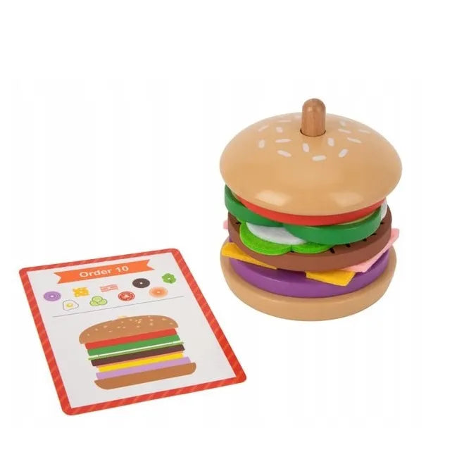 Juego de Hamburguesa Apilable con Tarjetas