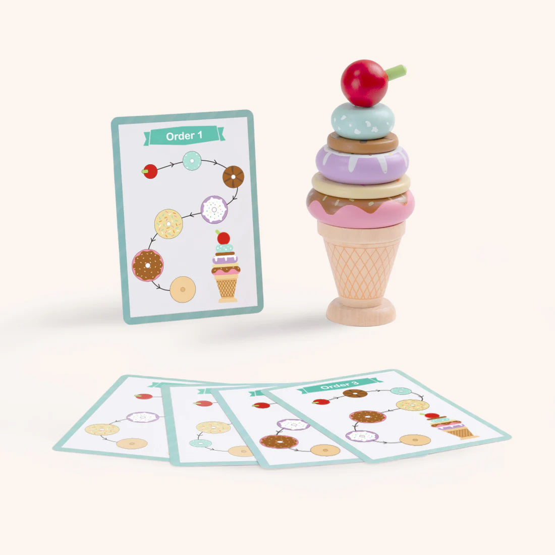 Juego de Helado Apilable con Tarjetas