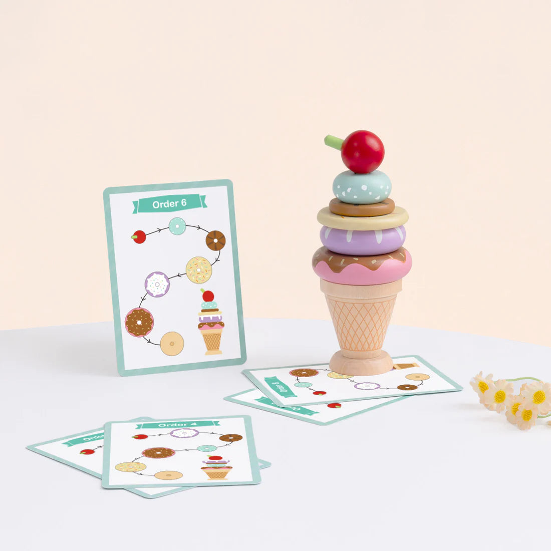 Juego de Helado Apilable con Tarjetas