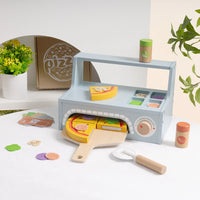 Juego de Pizza de Madera con Horno Portátil