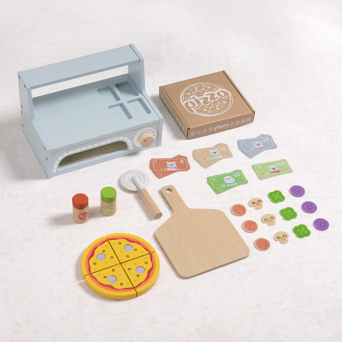 Juego de Pizza de Madera con Horno Portátil