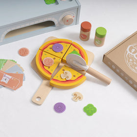 Juego de Pizza de Madera con Horno Portátil